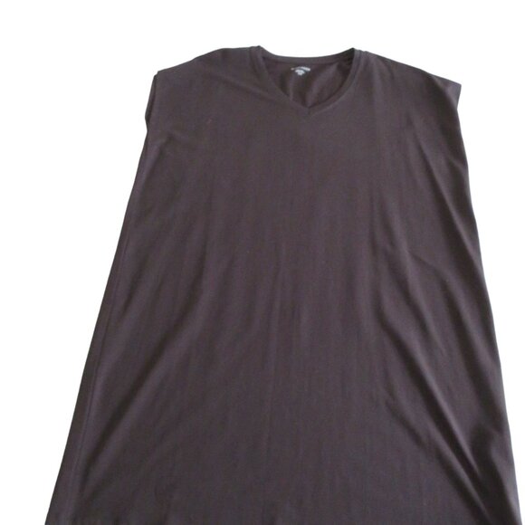 Eileen Fisher Black Boxy V-Neck, Knee Length Cotton Blend Dress, Medium - NWT - Picture 6 of 13